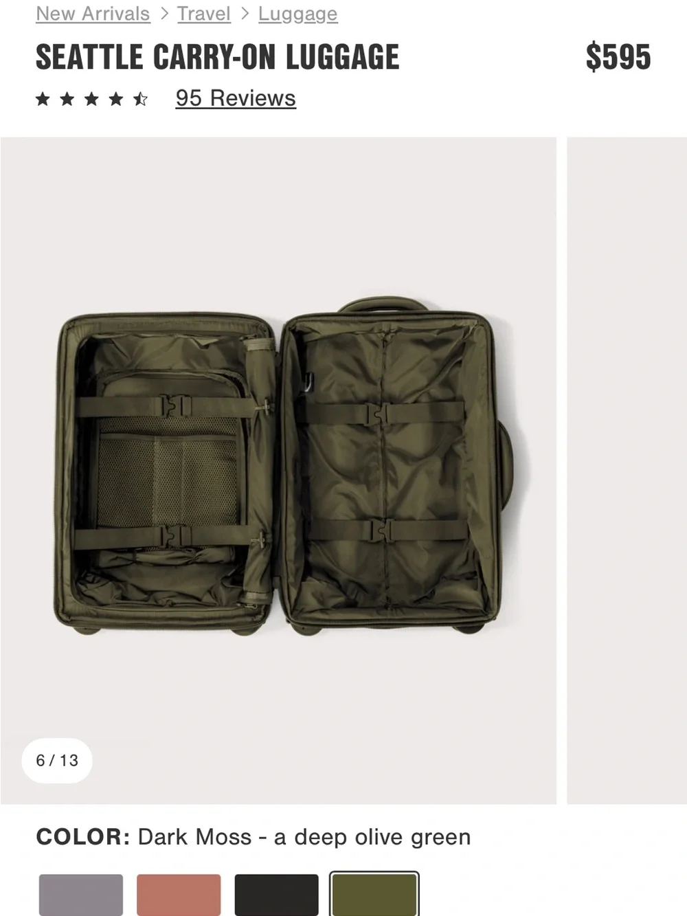 Dagne Dover Seattle Carry-On Luggage — Dark Moss Olive - Picture 6 of 7